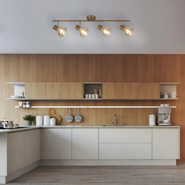 LAMPA sufitowa HOLLY 5550 Rabalux regulowana OPRAWA szklane reflektorki złote bursztynowe