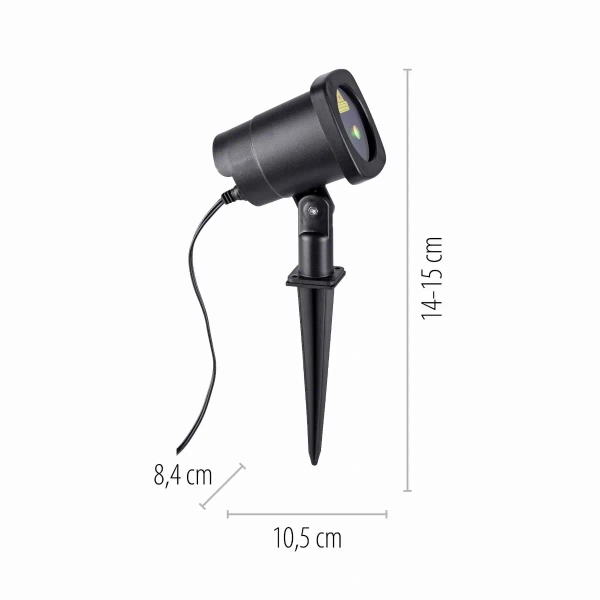Ogrodowy reflektor LASER czarny LED 6W IP44 wbijany do ogrodu energooszczędny 19940-18