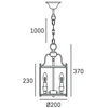 Retro LAMPA wisząca NEW YORK P03875AU Cosmolight industrialny ZWIS latarenka na łańcuchu złoty