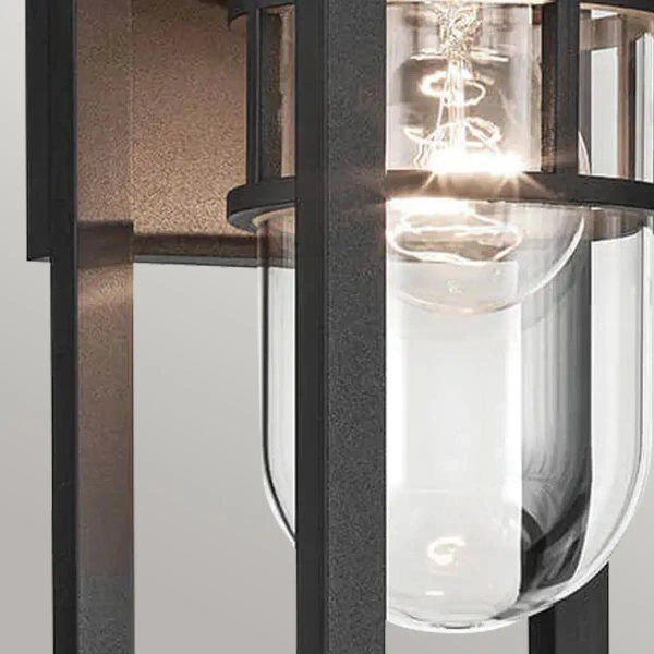 Elewacyjna lampa szklana Hone KL-HONE-S-BKT lampion IP44 czarna