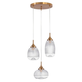 Kaskadowa lampa zwieszana Ahigal LE41853 szkło przezroczysta złota