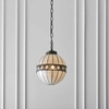 Kulista lampa wisząca Fargo 67044 Interiors Tiffany nad stół witraż beżowa czarna