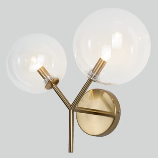 Kinkiet molekułowy LOLLIPOP W0254 Maxlight podwójny szkło mosiężny