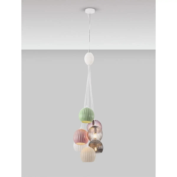 Lampa wisząca do salonu LOREVIO LE45260 szklana multkikolor