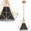 Druciana LAMPA wisząca HIRA 318558 Polux industrialny zwis piramida złota czarna