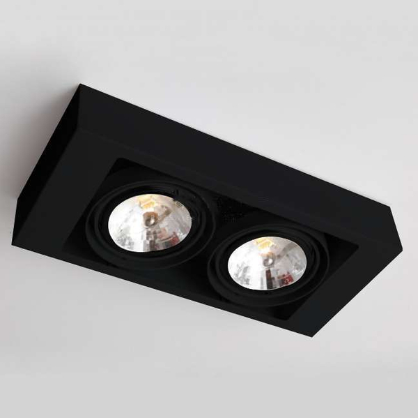 Spot LAMPA sufitowa KOGA 1153 Shilo natynkowa OPRAWA metalowa prostokątna czarna