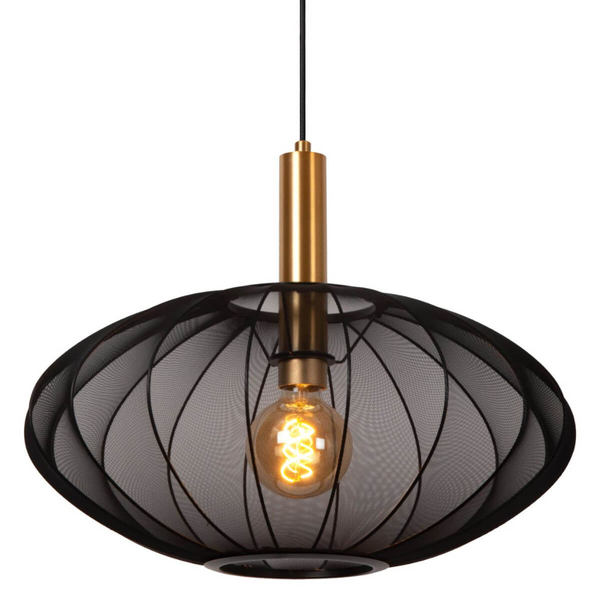 Lampa wisząca nad stół Corina 03447/52/30 klosz siatka czarna złota