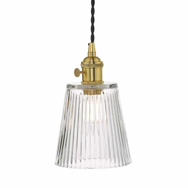 Lampa wisząca nad stół Hadano HAD3640-05 Dar Lighting mosiądz przezroczysta