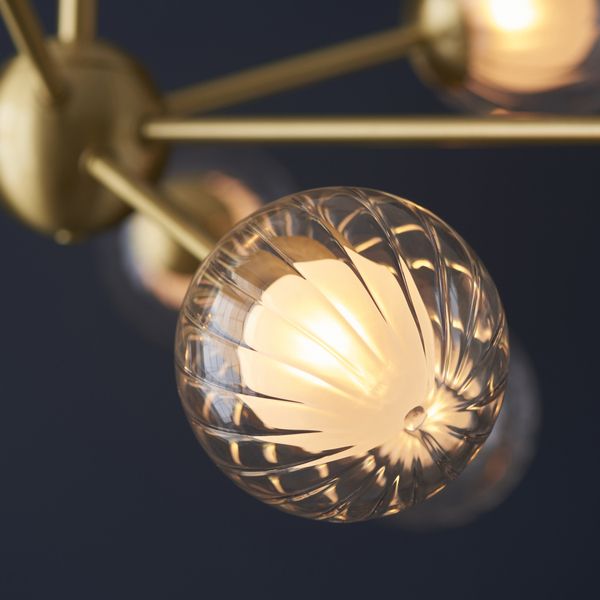 Zwisowa lampa molekuły L&-196690 Light& szklane kule sticks mosiądz OUTLET