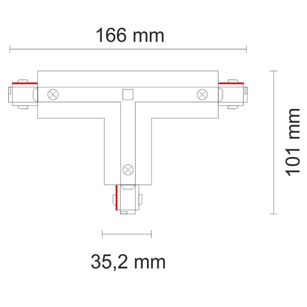 Lewy łącznik T 8124 Shilo szynoprzewód 3-fazowy natynkowy biały