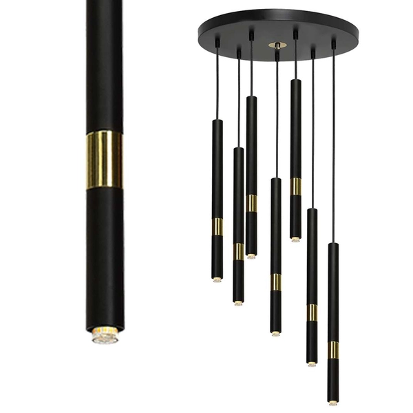 Loftowa LAMPA wisząca MONZA MLP6385 Milagro industrialna OPRAWA metalowy ZWIS kaskada tuby czarne