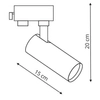 Regulowana lampa Ice do systemu fazowego 3-fazowego czarna