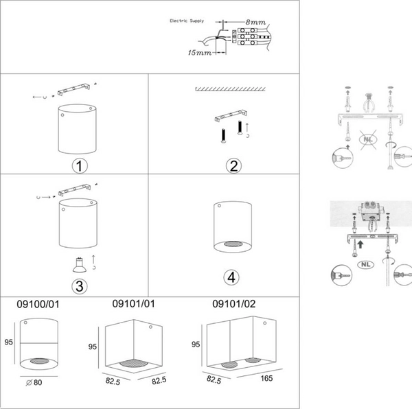 Downlight lampa sufitowa BODI 09101/02/30 prostokątna czarna outlet