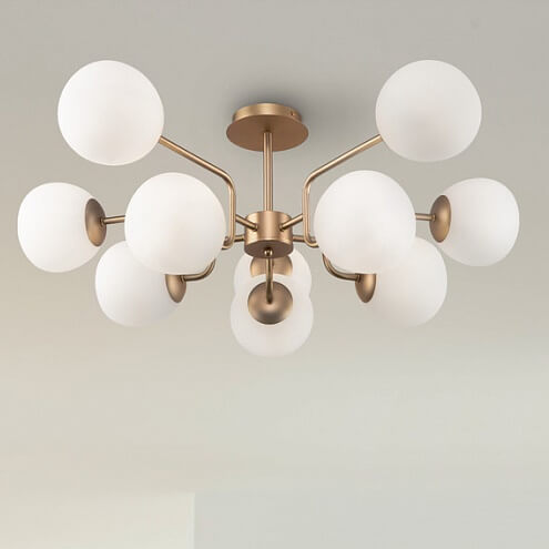 Kulista lampa wisząca Erich MOD221PL-10G molekuły mosiądz