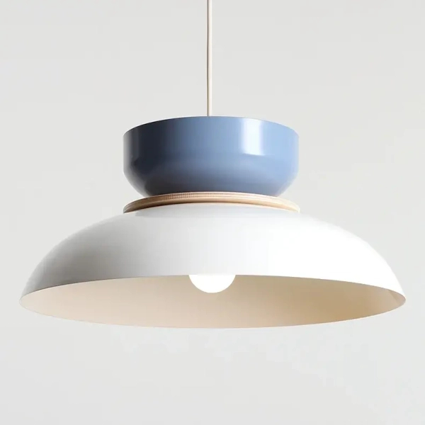 Metalowa lampa wisząca ALDO 1152G2_16_J nad stół biała niebieska