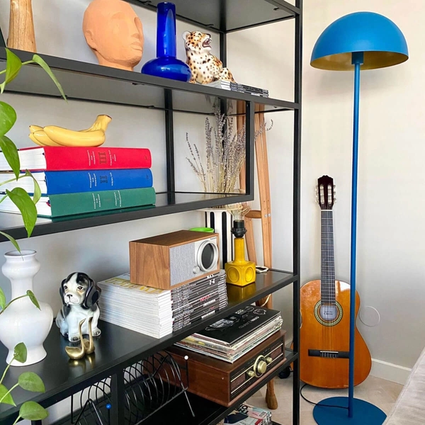 Stojąca lampa SIEMON 45796/01/35 Lucide do sypialni niebieska