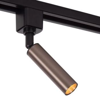 Metalowa lampa sufitowa 1-fazowa KEONI 09961/01/97 tuba czarna brązowa