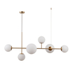 LAMPA wisząca VAILANTE PND-31221-6-HBR Italux loftowa OPRAWA zwis szklane kule balls mosiądz
