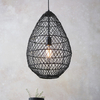 Wisząca lampa boho L&-198472 Light& kosz rattanowy czarna