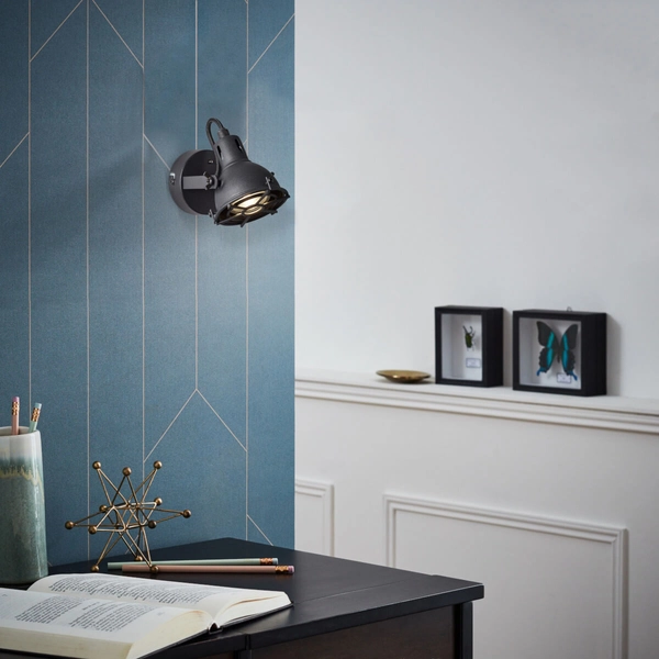Loftowa lampa ścienna Jesper G54310/86 z regulacją czarna