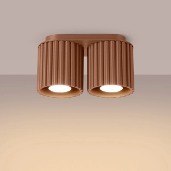 Podwójna sufitowa lampa tuba AURA mocca SL.1805 2xGU10 do gabinetu