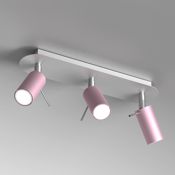 Sufitowa lampa regulowana Preston salonowa biała różowa