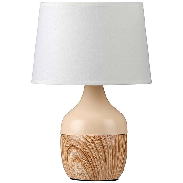 Stojąca LAMPA stołowa YVETTE 4370 Rabalux abażurowa LAMPKA biurkowa skandynawska drewno buk beżowa biała