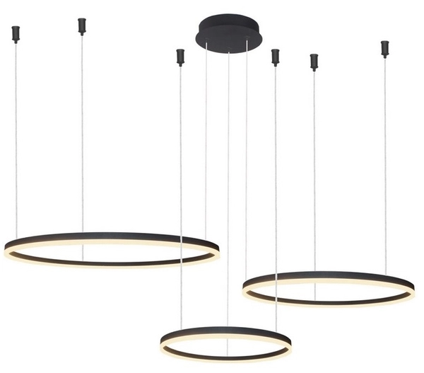 Lampa wisząca Halo AZ4975 100+80+60 LED 180W do salonu ringi czarne