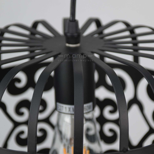 LAMPA wisząca ALESSANDRA 2156 Rabalux metalowa OPRAWA ażurowy zwis vintage czarny