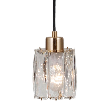 Wisząca lampa tuba Torno PND-40813-1-BK-HBR czarny złoty przezroczysty