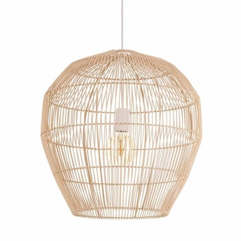 Lampa wisząca kuchenna Haiti 11167 japandi cage bambusowa czarna