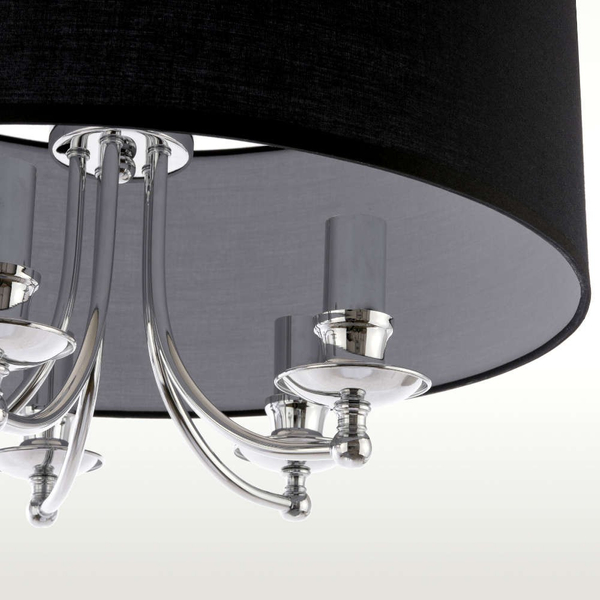 Abażurowa LAMPA wisząca ABU DHABI P05697CH-BK Cosmolight klasyczny zwis na łańcuchu czarna