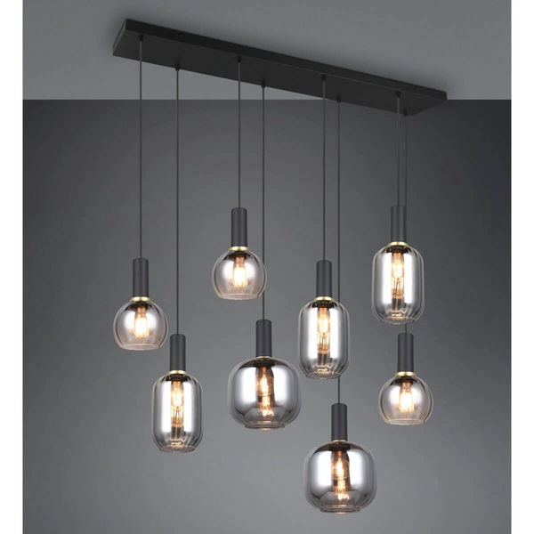 Przydymiona lampa wisząca DIVA 319800832 Trio bubbles czarny przydymiony