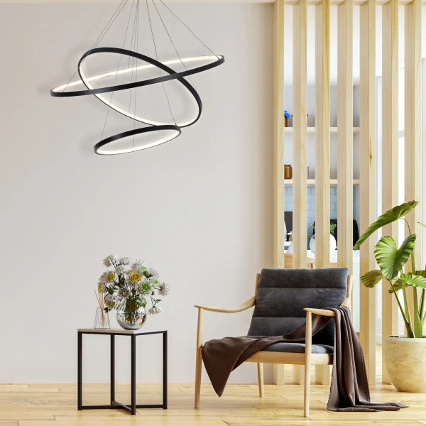 Pierścieniowa lampa wisząca LEA 330024 LED 82W 4000K ringi czarne