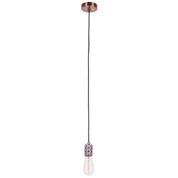Loftowa LAMPA wisząca MILLENIA DS-M-010-03 RED COPPER Italux przewód OPRAWKA metalowa ZWIS industrialny miedziany