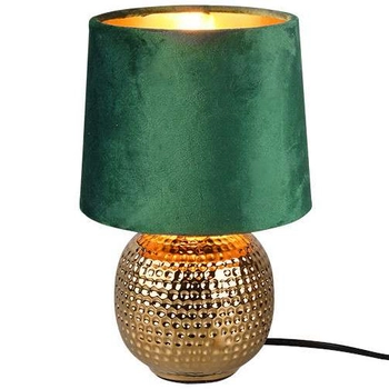 Nocna LAMPKA stojąca EUDORA DL015-50821 RL Light stołowa LAMPA abażurowa na biurko ceramiczna zielona złota