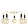 LAMPA wisząca MALENE MDM3386/5 BK+GD Italux metalowa OPRAWA pająk ZWIS żarówki bulbs loft złoty