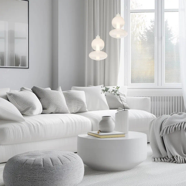 Zwisowa lampa do salonu DAPHNE ML0862 LED 12W 3000K biała złota