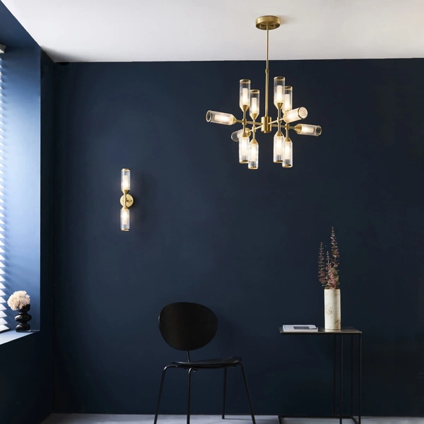 Ścienna lampa góra-dół L&-192229 Light& tuby złote przezroczyste