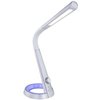 Elastyczna LAMPA stojąca MITTI 58376S Globo regulowana LAMPKA biurkowa LED 8W 3000K - 6300K z portem USB srebrna
