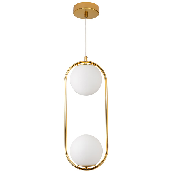 Lampa wisząca COSTA DUO DP0002-2 gold Step metal szkło kule złota