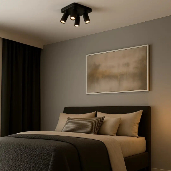 Punktowa podsufitowa lampa Yorli 73084 tubki kwadrat czarny