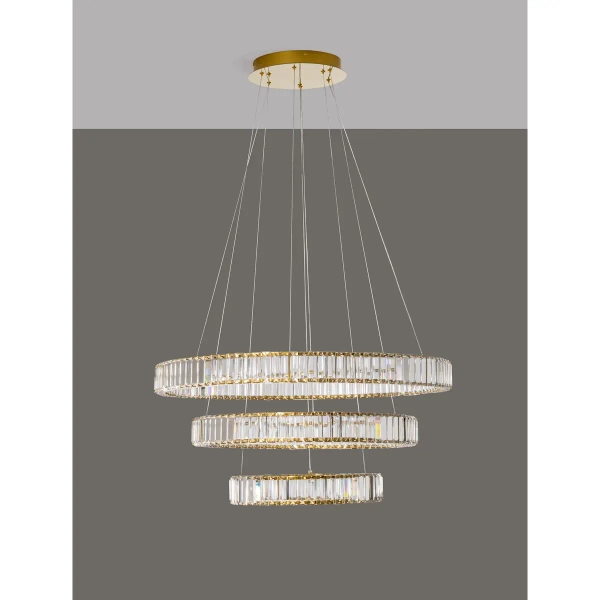 Salonowy żyrandol pałacowy Bauta crystal LED 92W złoty