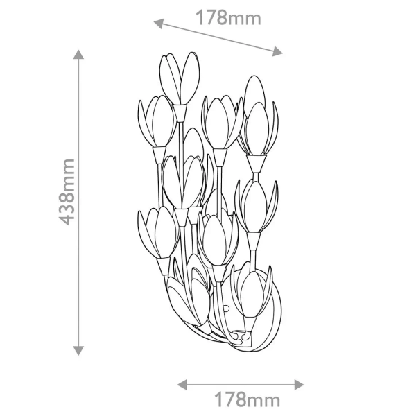 Dekoracyjny kinkiet ścienny Flora QN-FLORA-3W-GD do salonu złoty