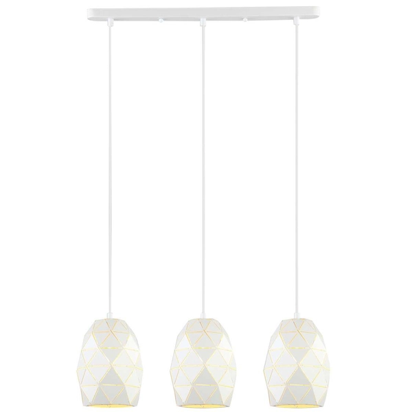 LAMPA wisząca HARLEY MDM-3480/3 W Italux metalowa OPRAWA zwis geometryczny LISTWA sufitowa kaskada biała