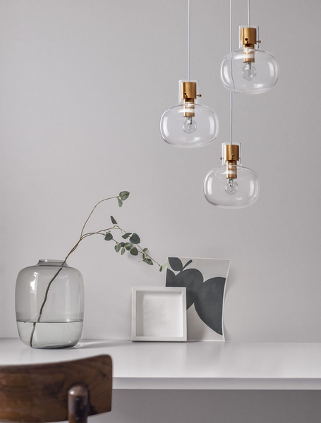 Wisząca lampa sypialniana Padre kaskada przezroczysta złota
