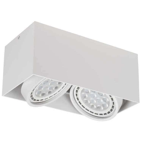Natynkowa LAMPA sufitowa Cardi II Bianco Orlicki Design metalowa OPRAWA prostokątny spot biały