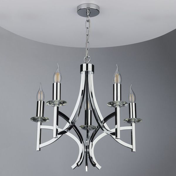 Świecznikowy żyrandol Lyon LYO0550 Dar Lighting na łańcuchu chrom