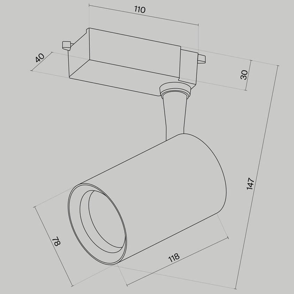 Sufitowa lampa szynowa 1-faz ścieżka świetlna Vuoro TR003-1-10W4K-S-W LED 10W 4000K biała