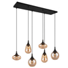 Wielopunktowa lampa zwieszana VESTARI DL613317000 czarna bursztynowa